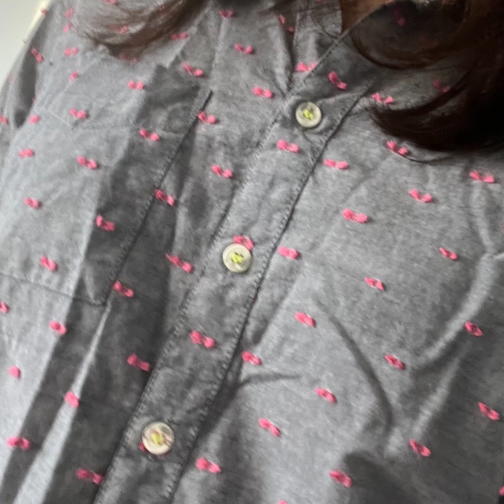 Splendid Ribbon Pattern Button Down Blouse - Picture 2 of 4